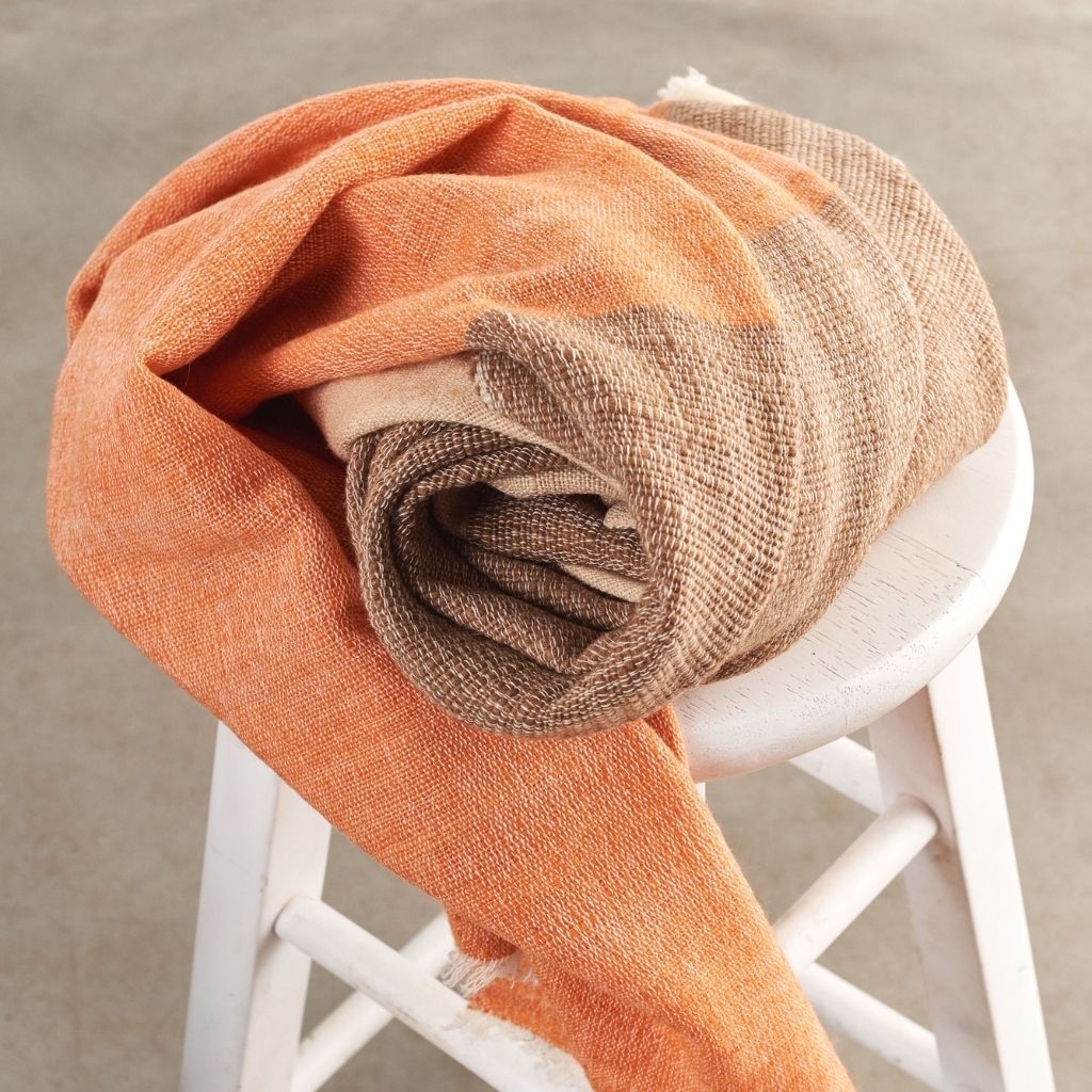 Chestnut Color Block Merino Throw