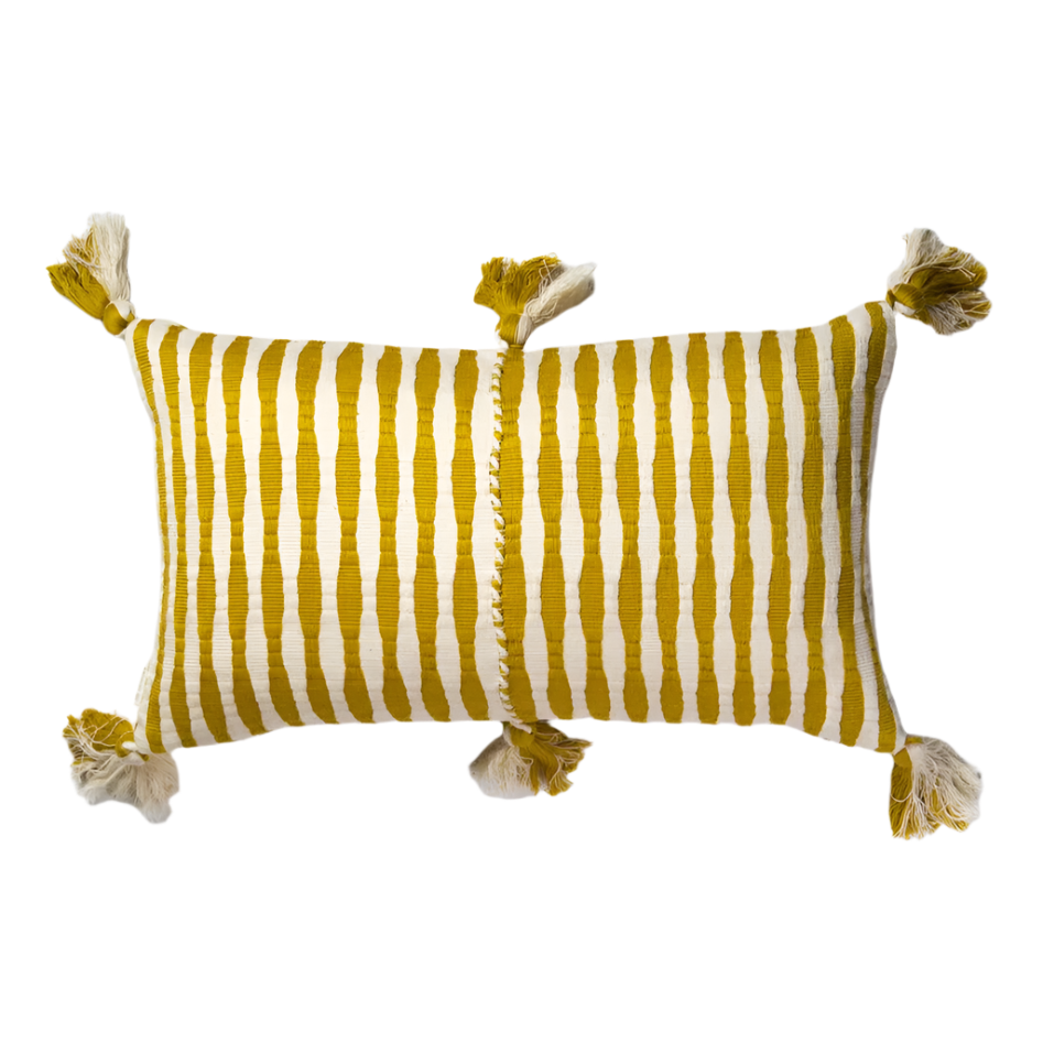 Antigua Pillow in Ochre Striped