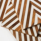 Handcrafted Marquewood Chevron Coasters – Set of 4