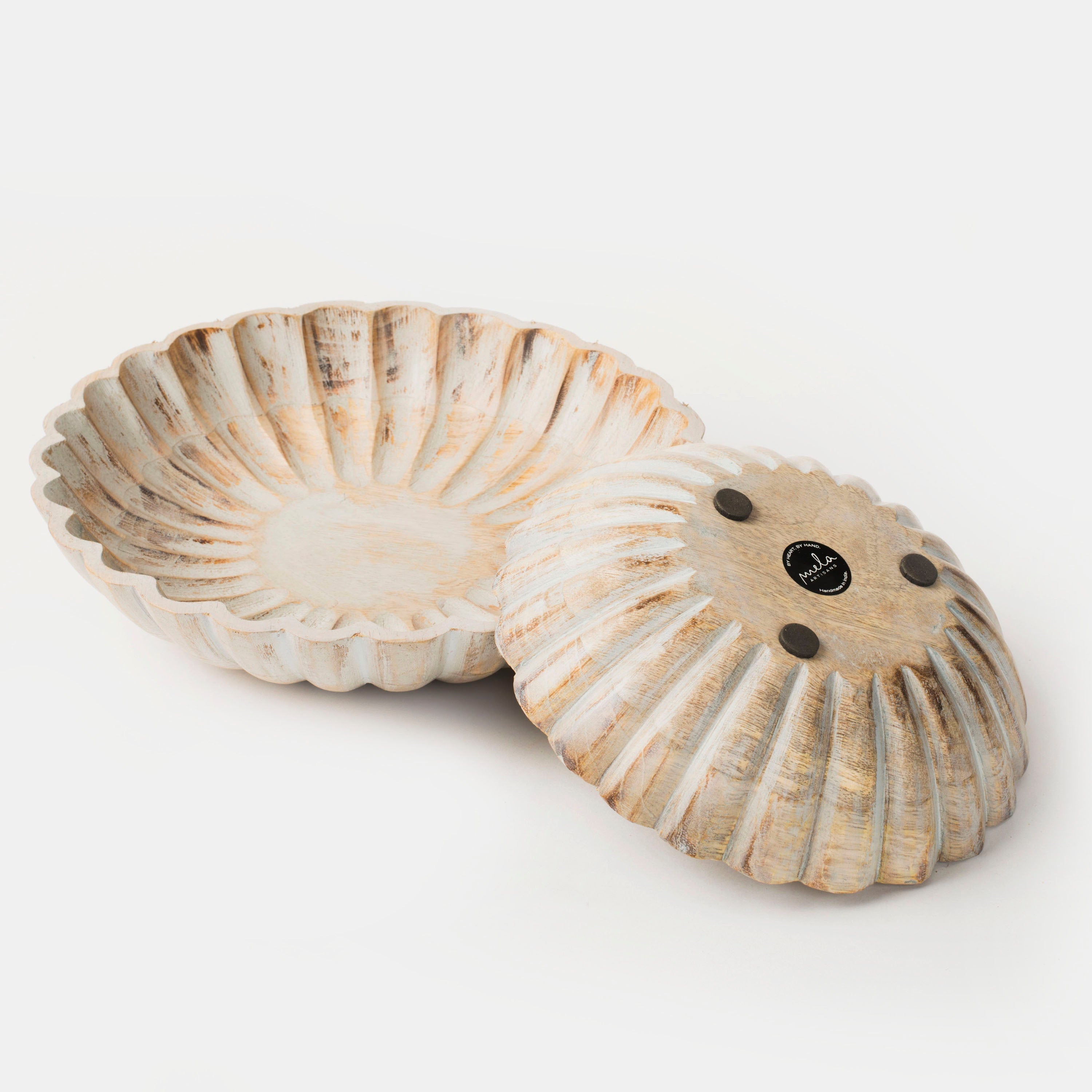 Scallop Serenity Bowl Set in Greywash