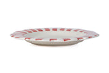 Ceramic Stripe Dinner Plate, Red S/2