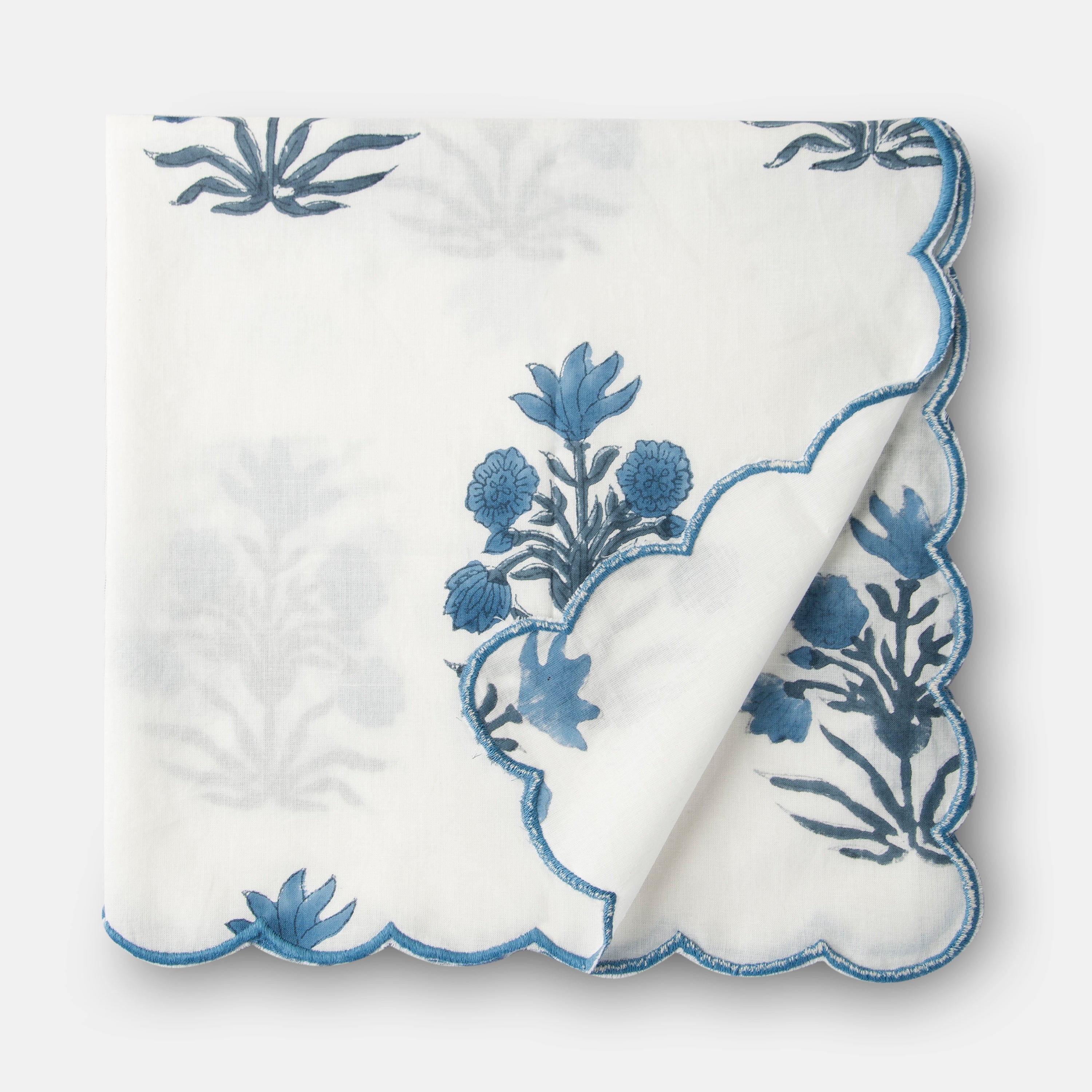 Azure Handblocked Napkin Set S/4