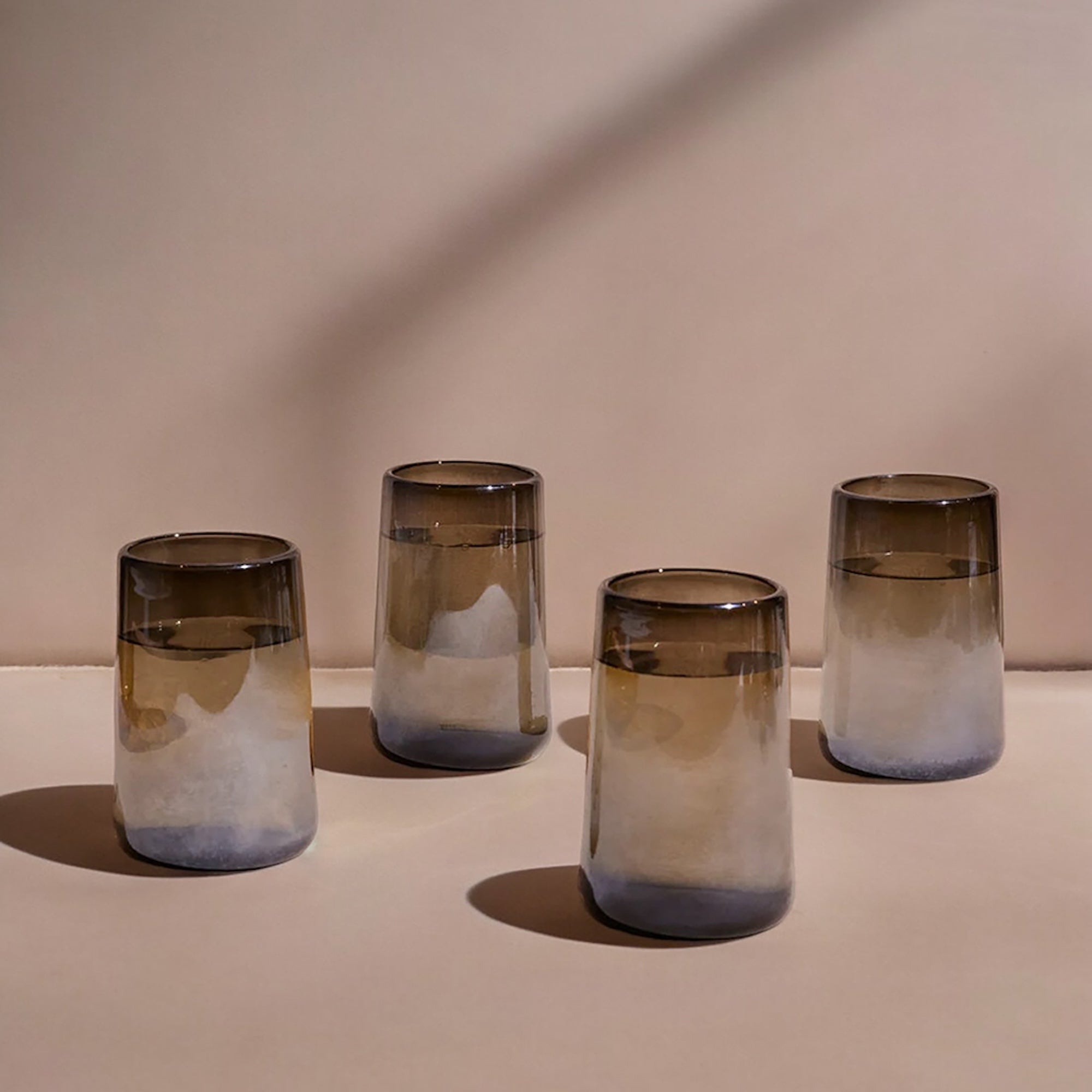 Mario Tall Smoke Luster Glass (Set of 4)