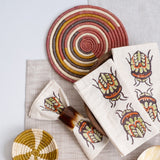 Hand Block Printed Napkin in Autumnal Jewel Bug