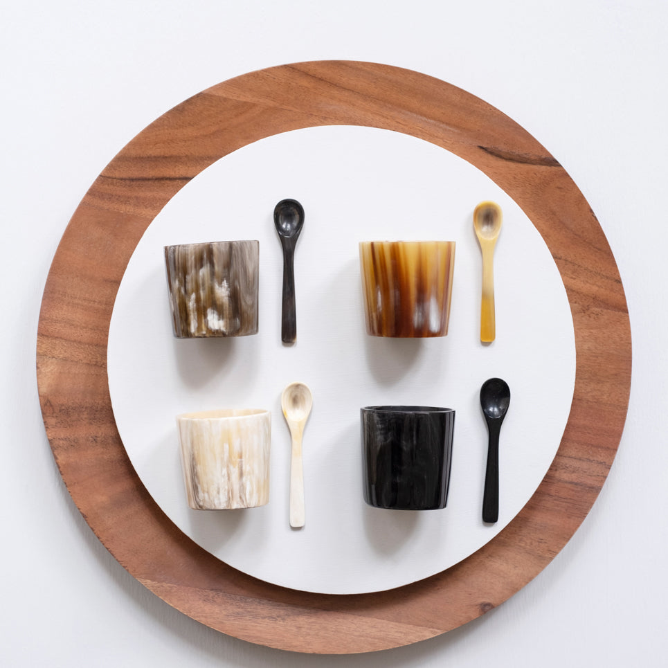 Horn Mini Salt Cellar with Spoon