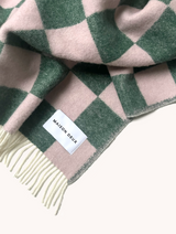 Checkerboard Blanket Green Pink