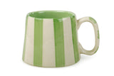 Ceramic Green Stripe Mug , S/2