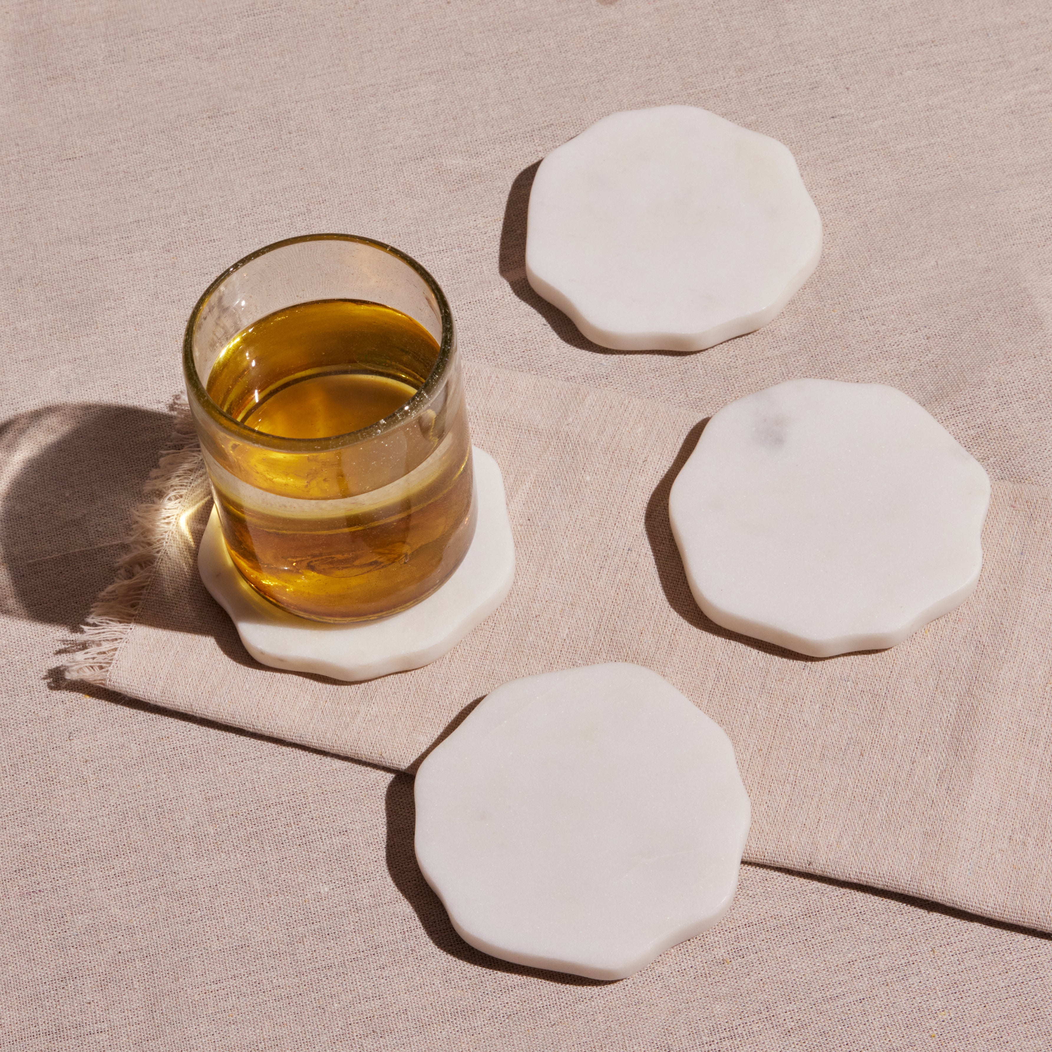 Flor Marble Coasters (Set of 4)