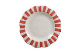 Ceramic Stripe Dinner Plate, Red S/2