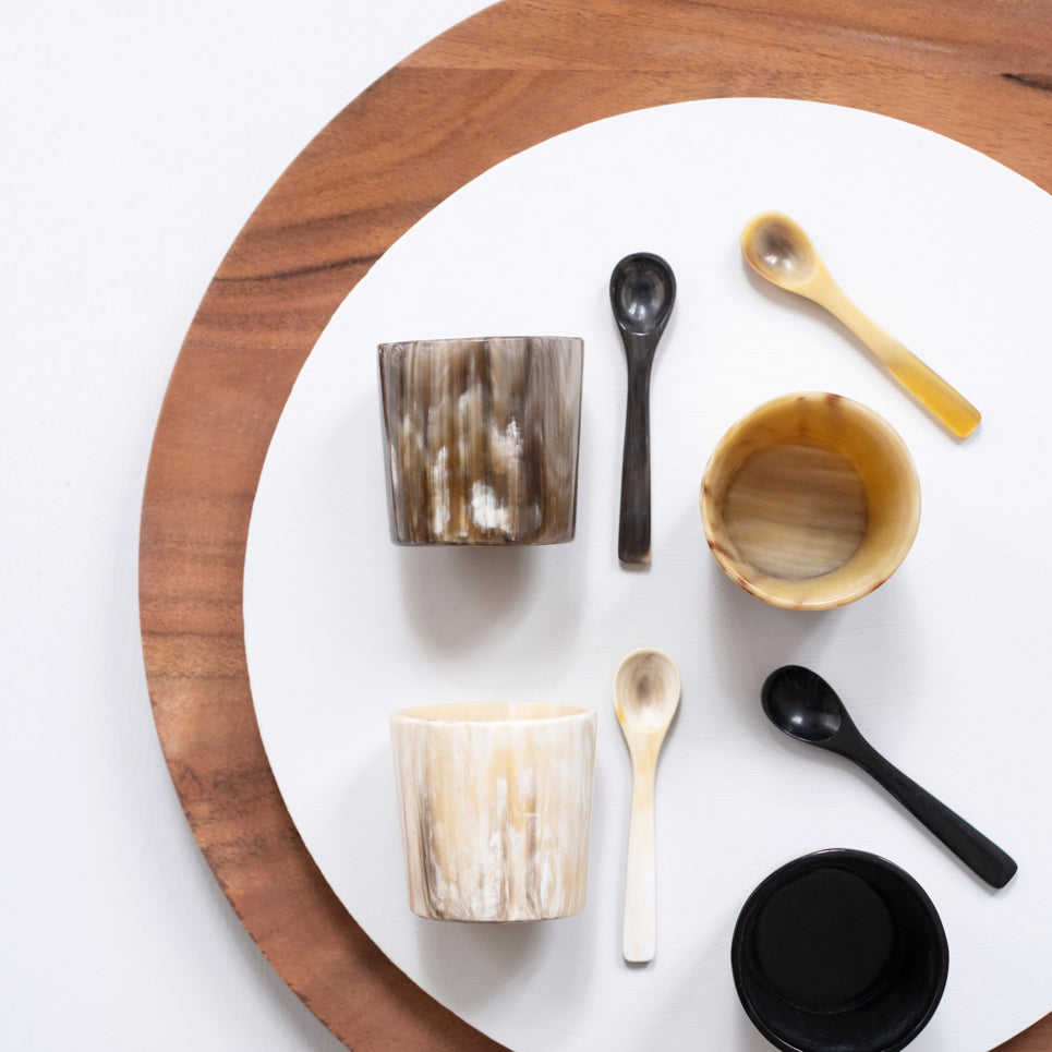 Horn Mini Salt Cellar with Spoon