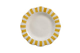 Ceramic Stripe Dinner Plate, Yellow S/2