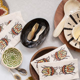 Hand Block Printed Napkin in Autumnal Jewel Bug