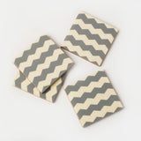 Inlaya Chevron Gray & Ivory Coaster Set of 4