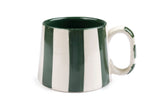 Ceramic Olive Stripe Mug, S/2
