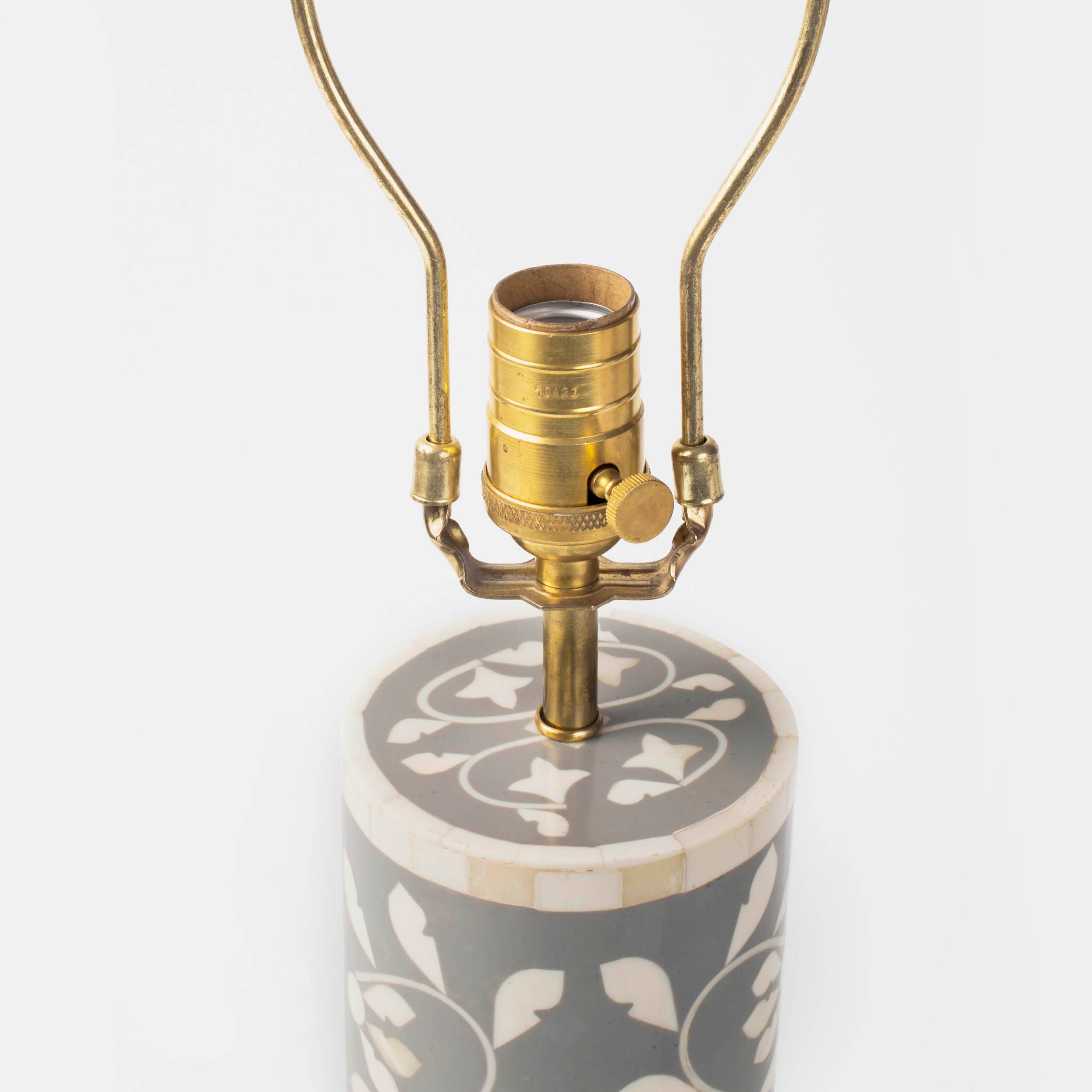 Floral Vines Table Lamp in Grey