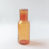 Hammered Glass Carafe Set in Amber