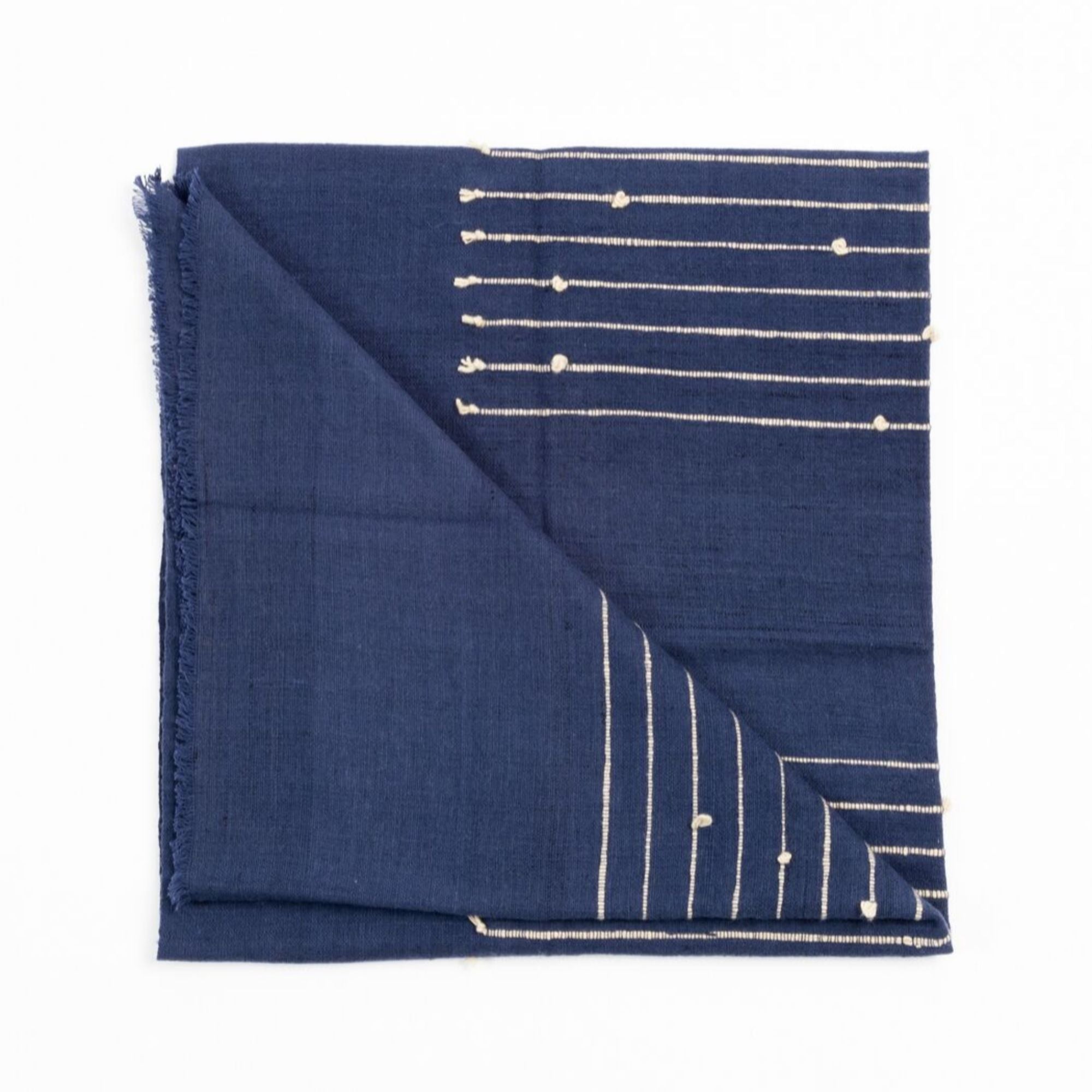 Rosewood Merino Throw, Indigo