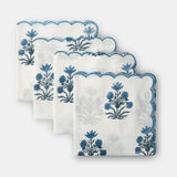 Azure Handblocked Napkin Set S/4