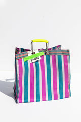 Recycled Plastic Stripe Bag - Square