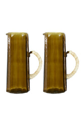 Hammered Water Pitcher, Brown S/2
