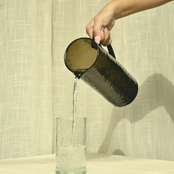 Hammered Water Pitcher, Brown S/2