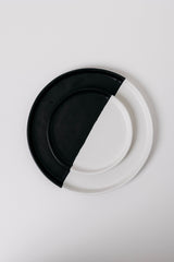 Dawson Appetizer Plate in Matte Black/White S/6