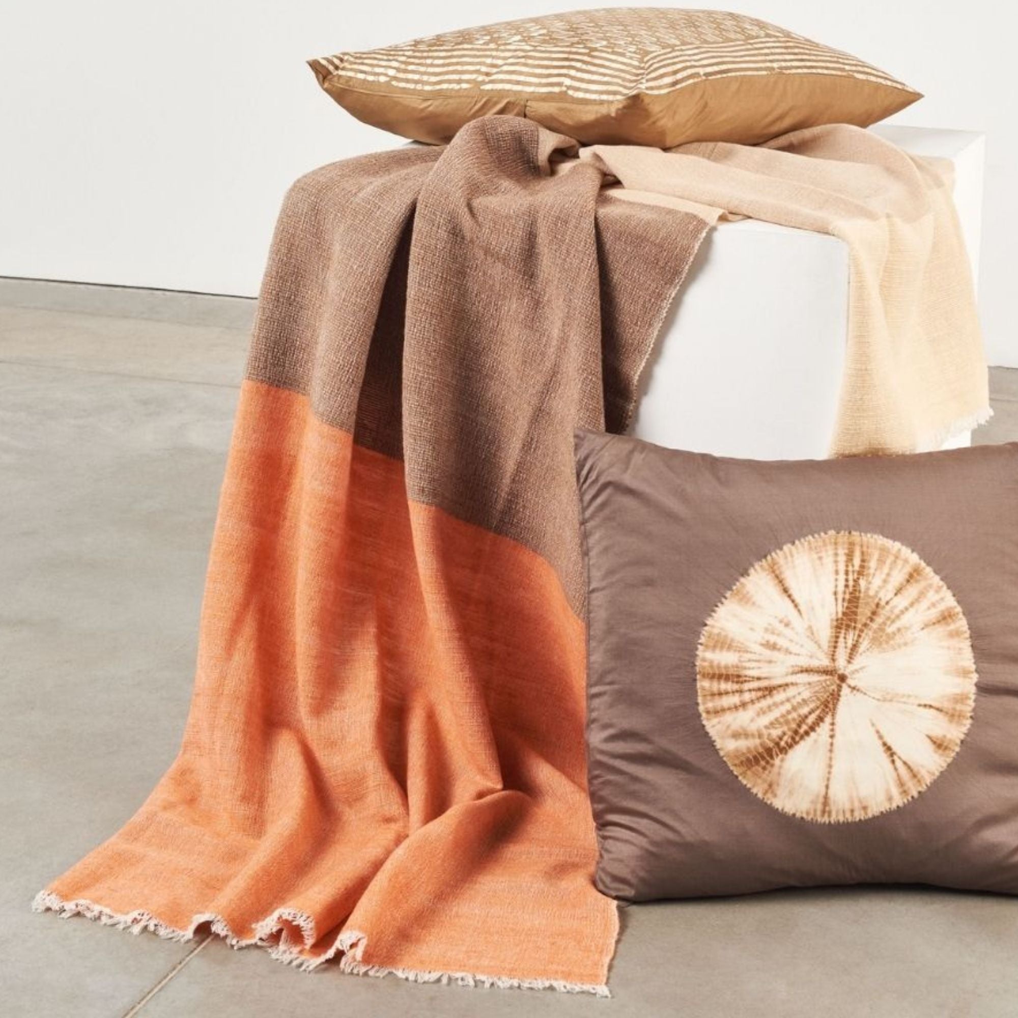 Chestnut Color Block Merino Throw