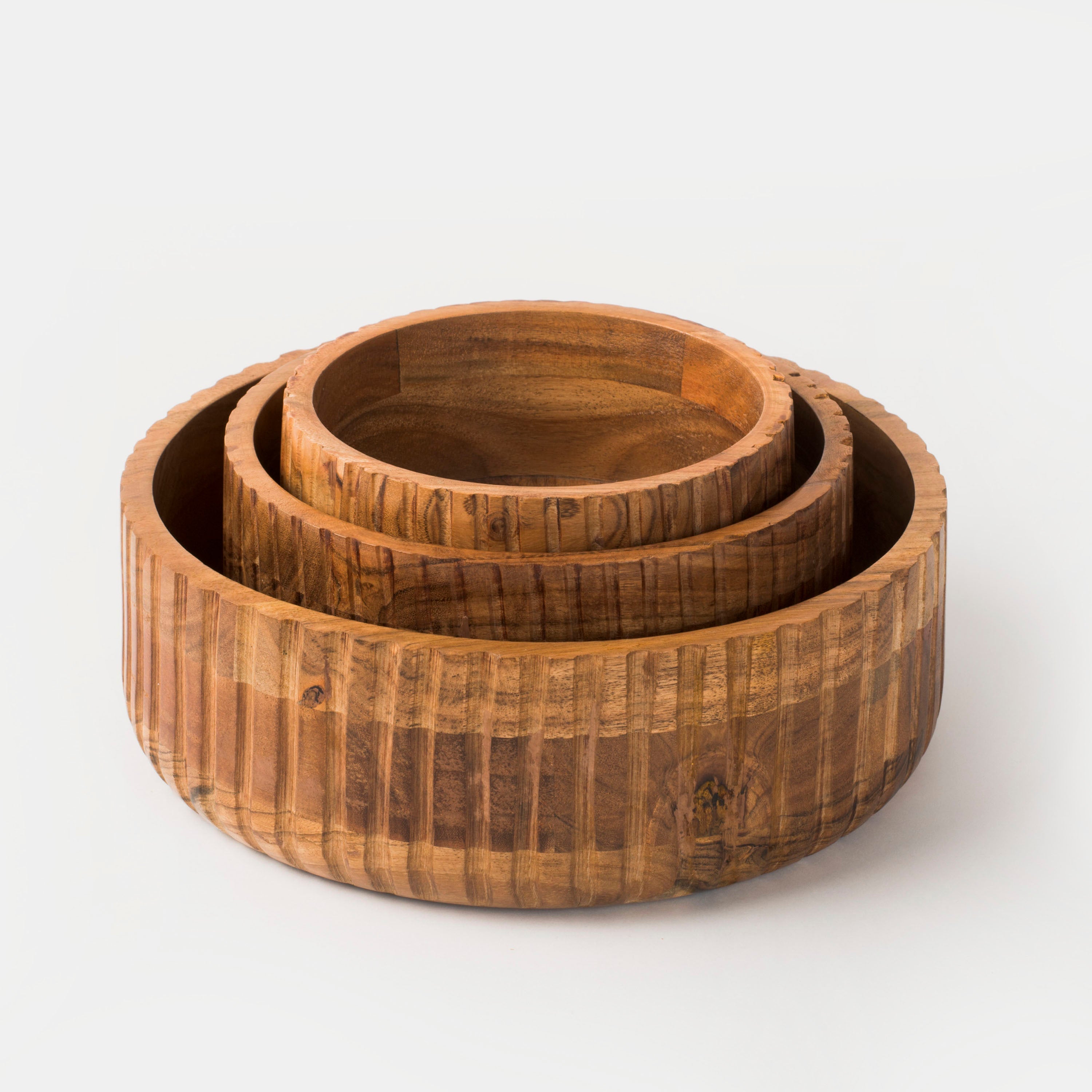 Etta Acacia Wood Bowl Set