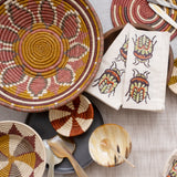 Hand Block Printed Napkin in Autumnal Jewel Bug