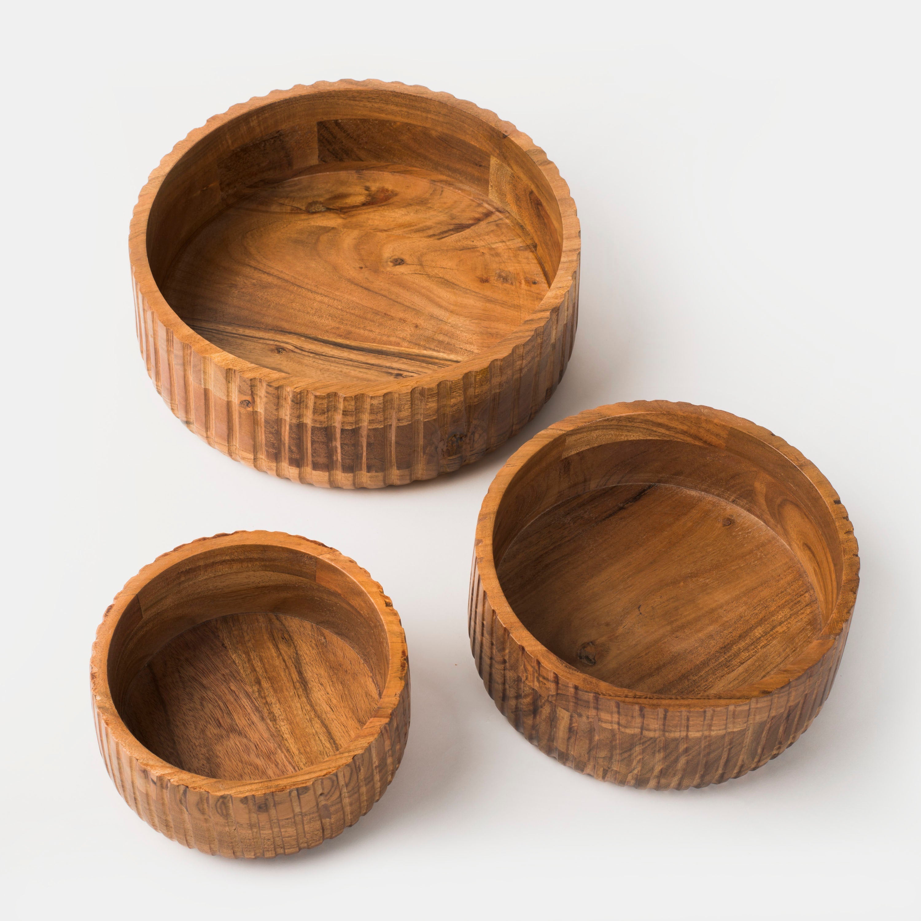Etta Acacia Wood Bowl Set