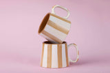 Ceramic Brown Stripe  Mug, S/2