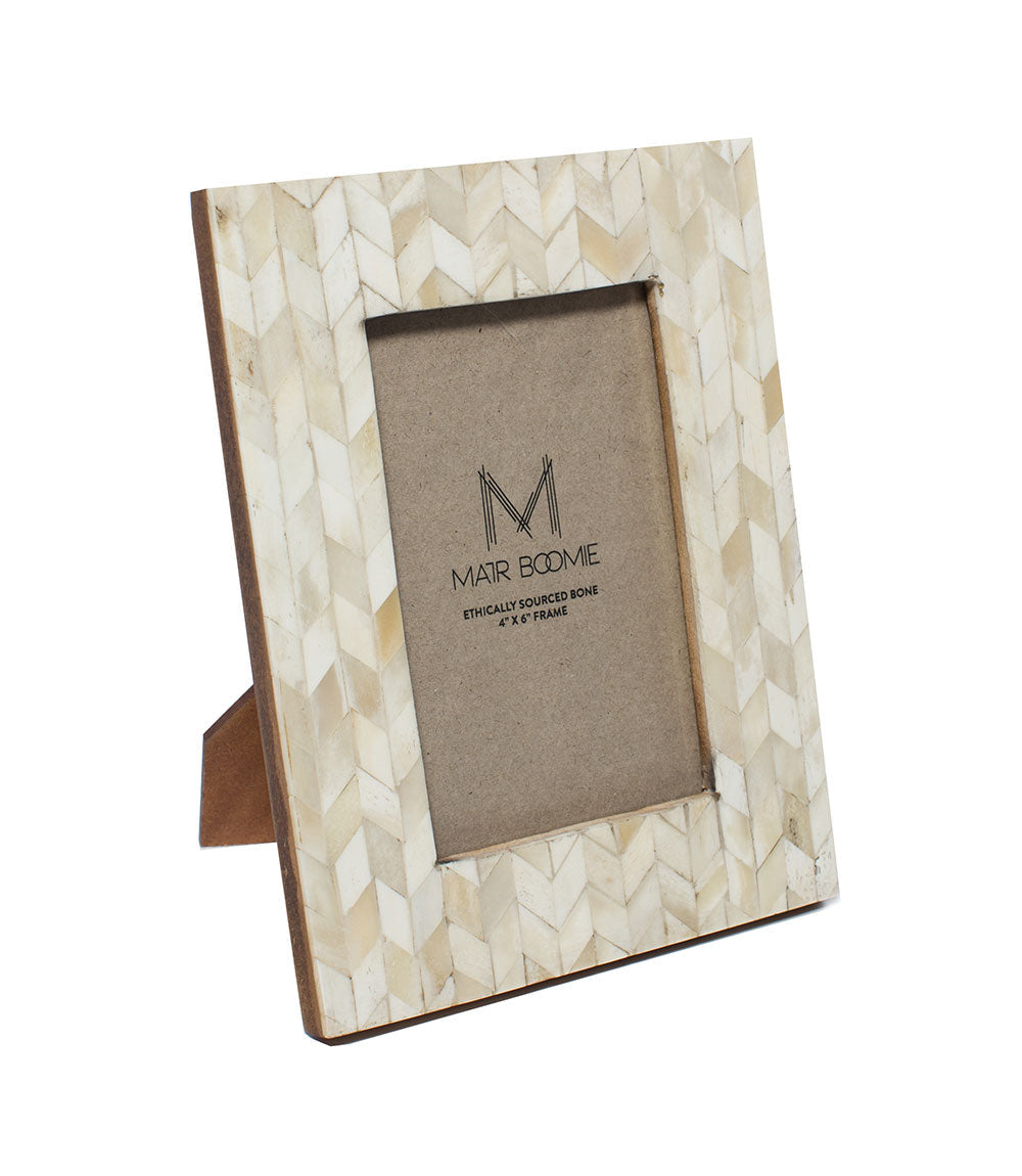 Artemis 4x6 Picture Frame - Bone Mosaic Chevron