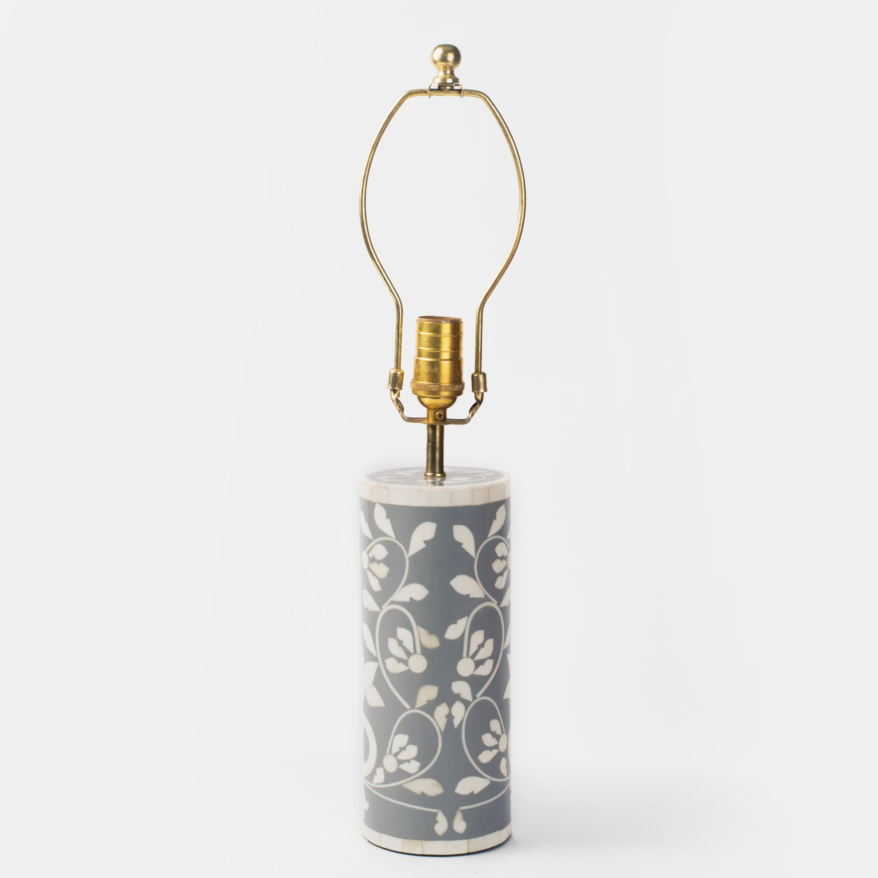 Floral Vines Table Lamp in Grey