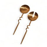 Elisa Servers in Brass (Set of 2)
