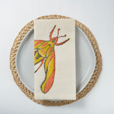 Hand Block Printed Napkin in Twilight Elephant Moth