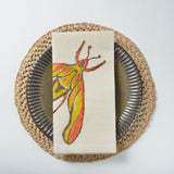 Hand Block Printed Napkin in Twilight Elephant Moth