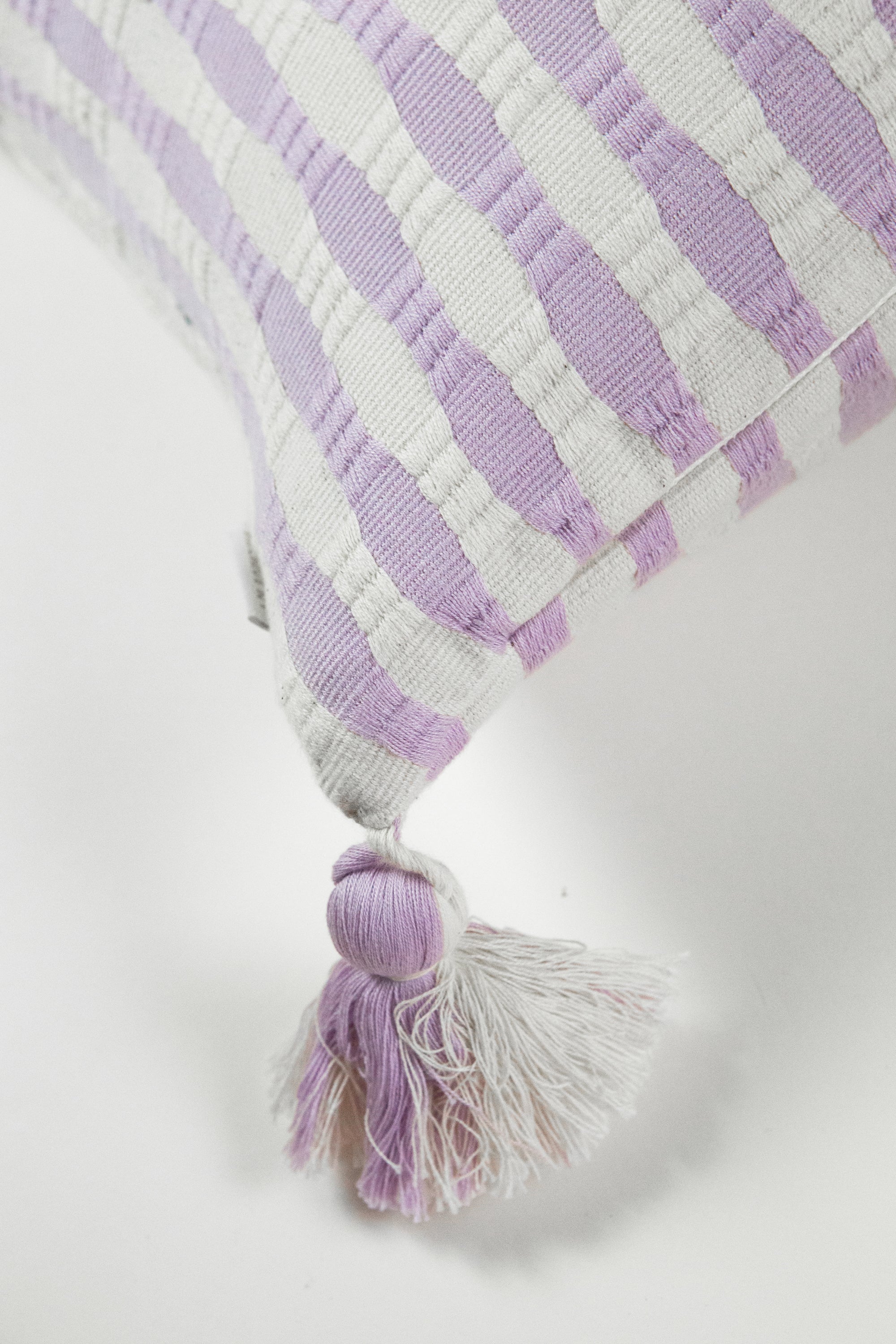 Antigua Pillow in Light Lavender Stripe