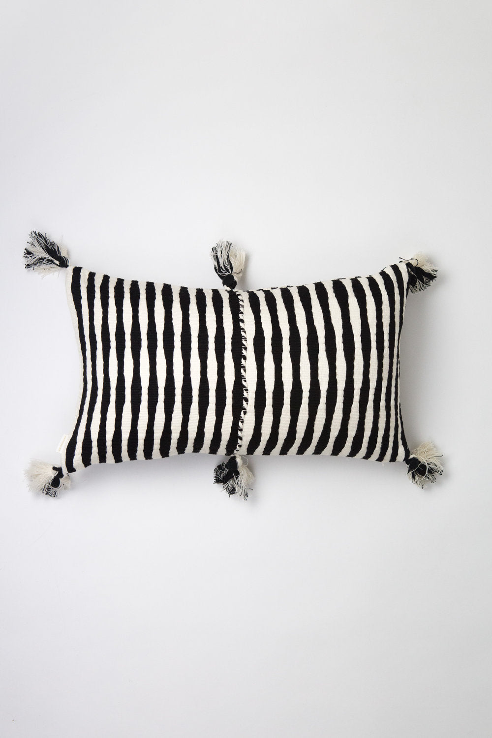 Antigua Pillow in Black and Natural Ivory