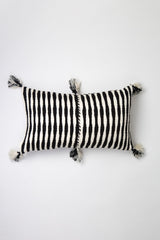 Antigua Pillow in Black and Natural Ivory
