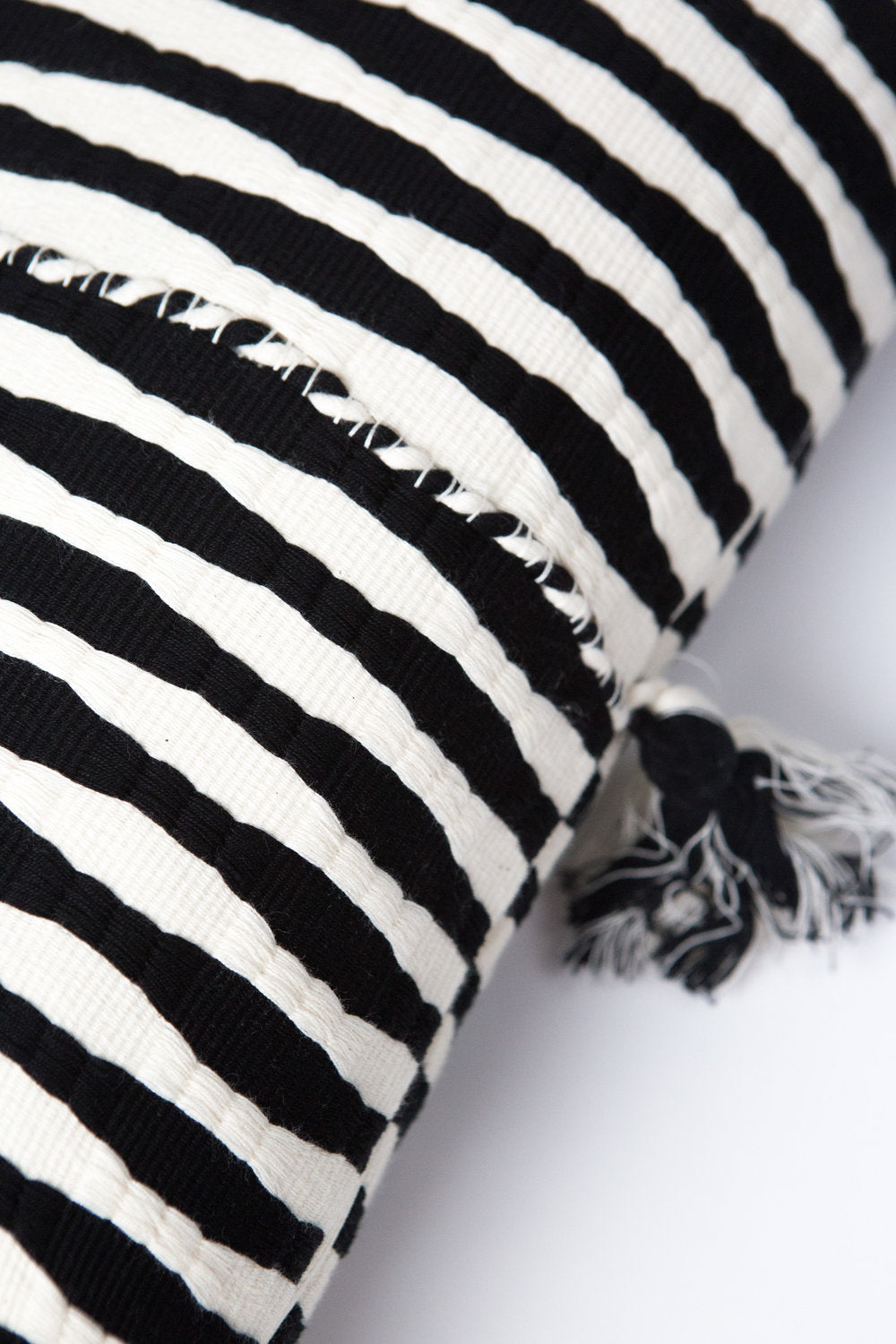 Antigua Pillow in Black and Natural Ivory