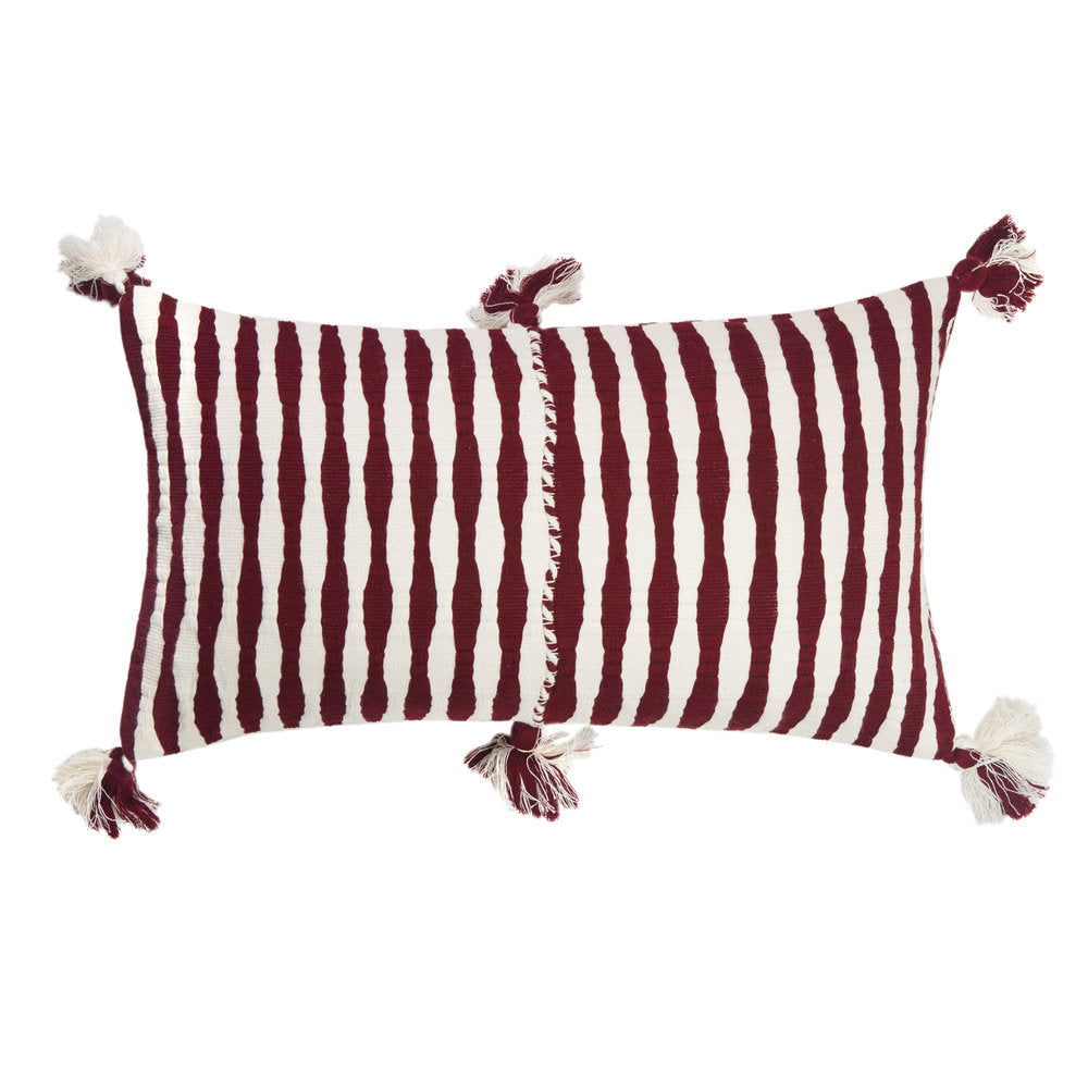 Antigua Pillow in Burgundy Stripe