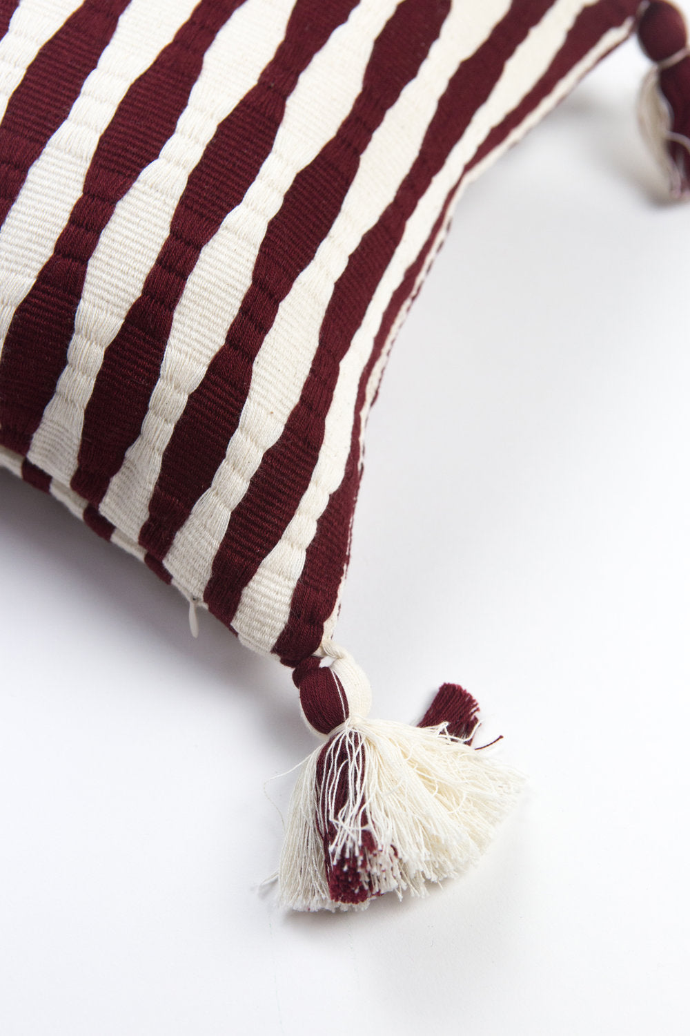Antigua Pillow in Burgundy Stripe