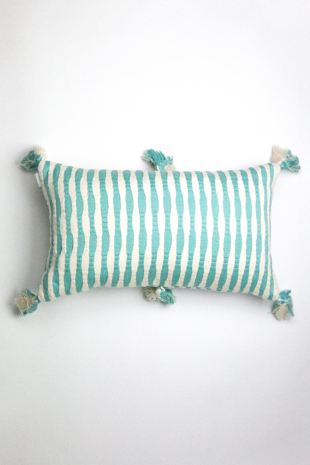 Antigua Pillow in Faded Aqua Striped