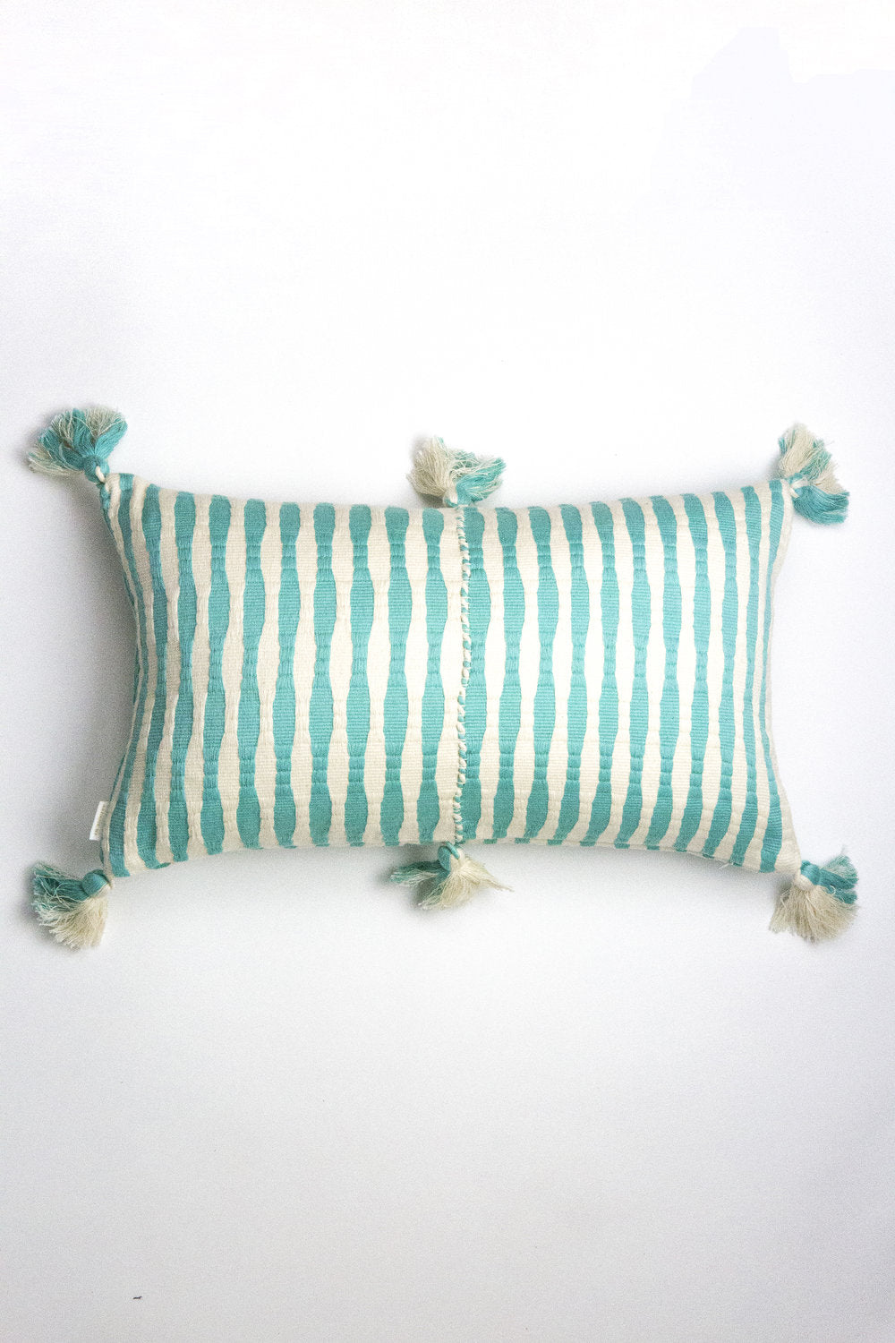 Antigua Pillow in Faded Aqua Striped