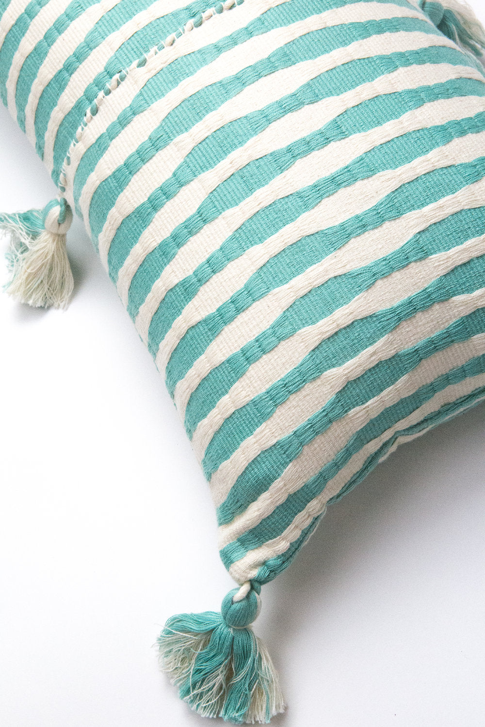 Antigua Pillow in Faded Aqua Striped