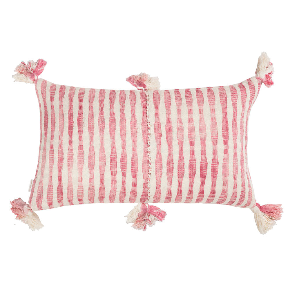 Antigua Pillow in Faded Pink Stripe