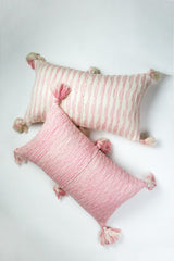 Antigua Pillow in Faded Pink Stripe