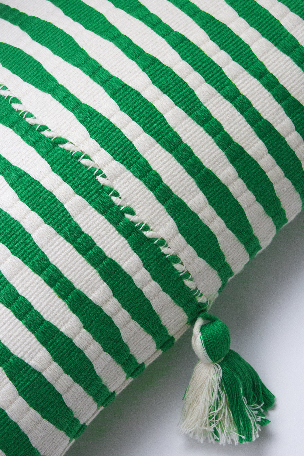 Antigua Pillow in Grass Green Stripe