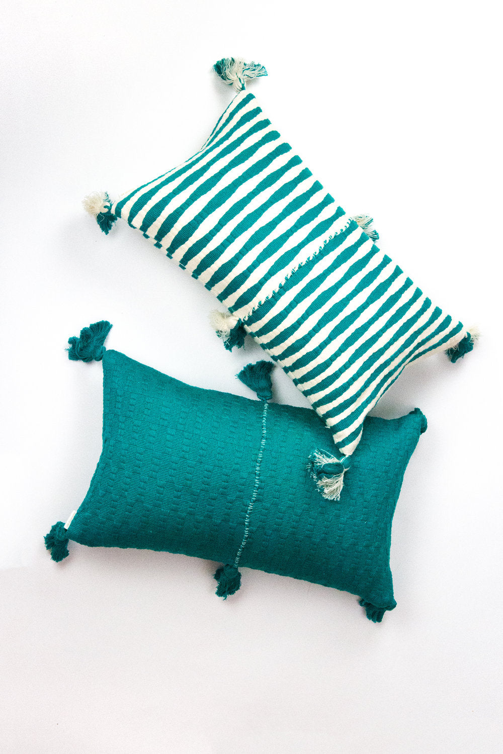 Antigua Pillow in Jade Stripe