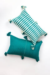 Antigua Pillow in Jade Stripe